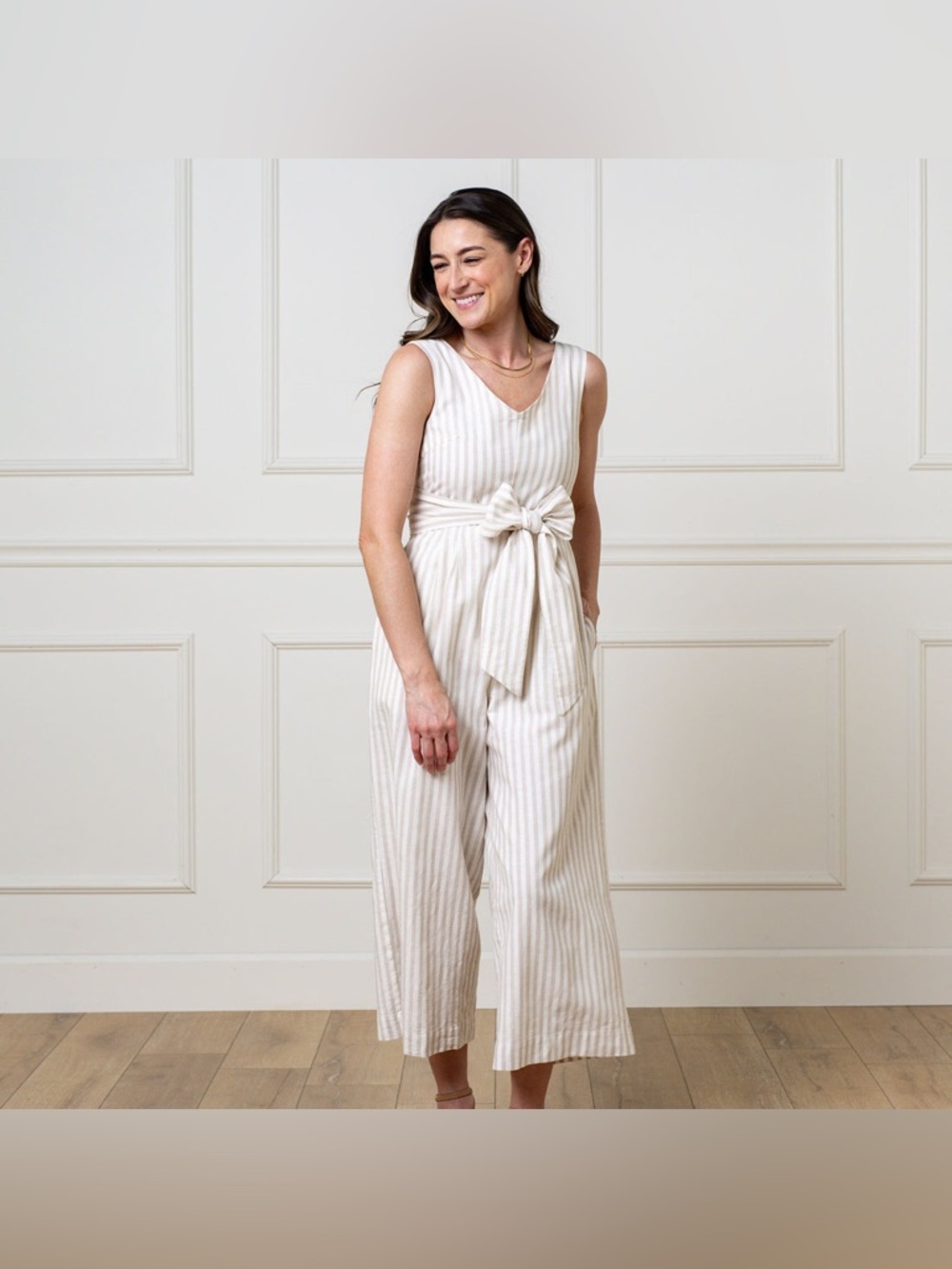 Hope & Henry Tie-Waist Wide Leg Jumpsuit